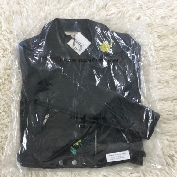 Free Generation Embroidered Faux Leather Jacket - Picture 7 of 8